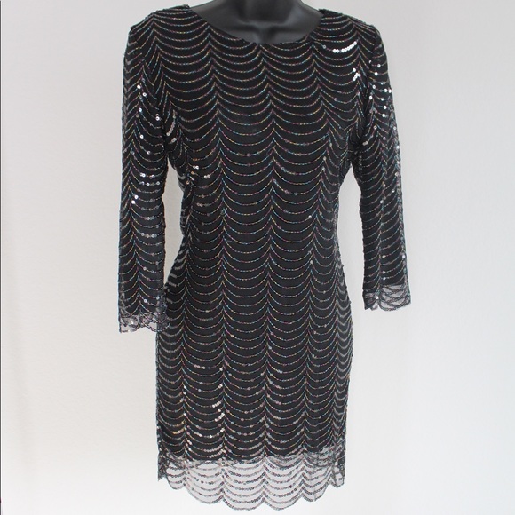 Saks Fifth Avenue Black Label Dresses & Skirts - Rainbow scalloped beaded midi dress